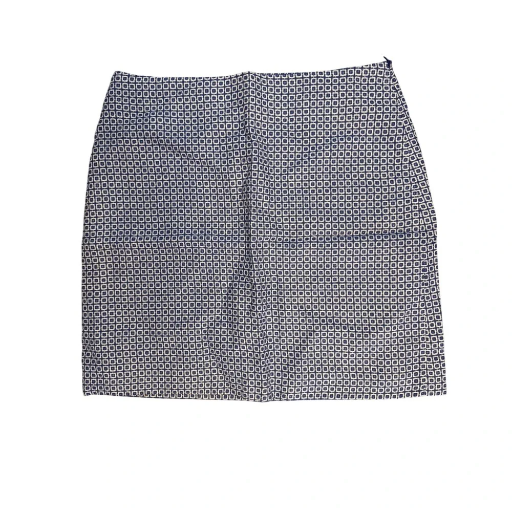 BODEN Women's Blue British Wool Printed Skirt Blue WG473 US‎ 10R $110 NWT